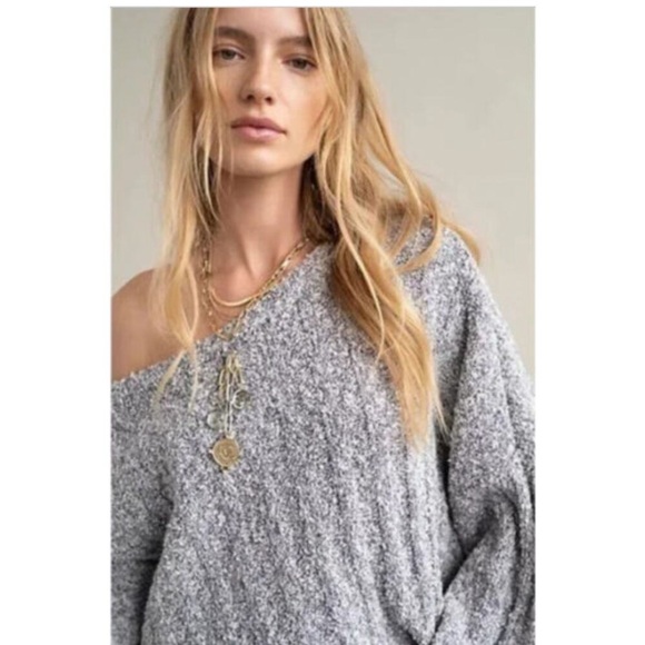 Free People Sweaters - FREE PEOPLE Good Day Cropped Pullover Marled Gray Sweater Size S